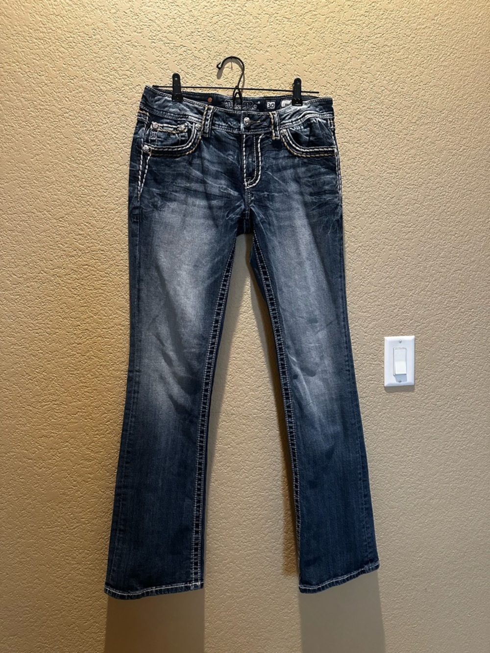 Miss Me Dark Blue Flared Jeans - Picture 3 of 6